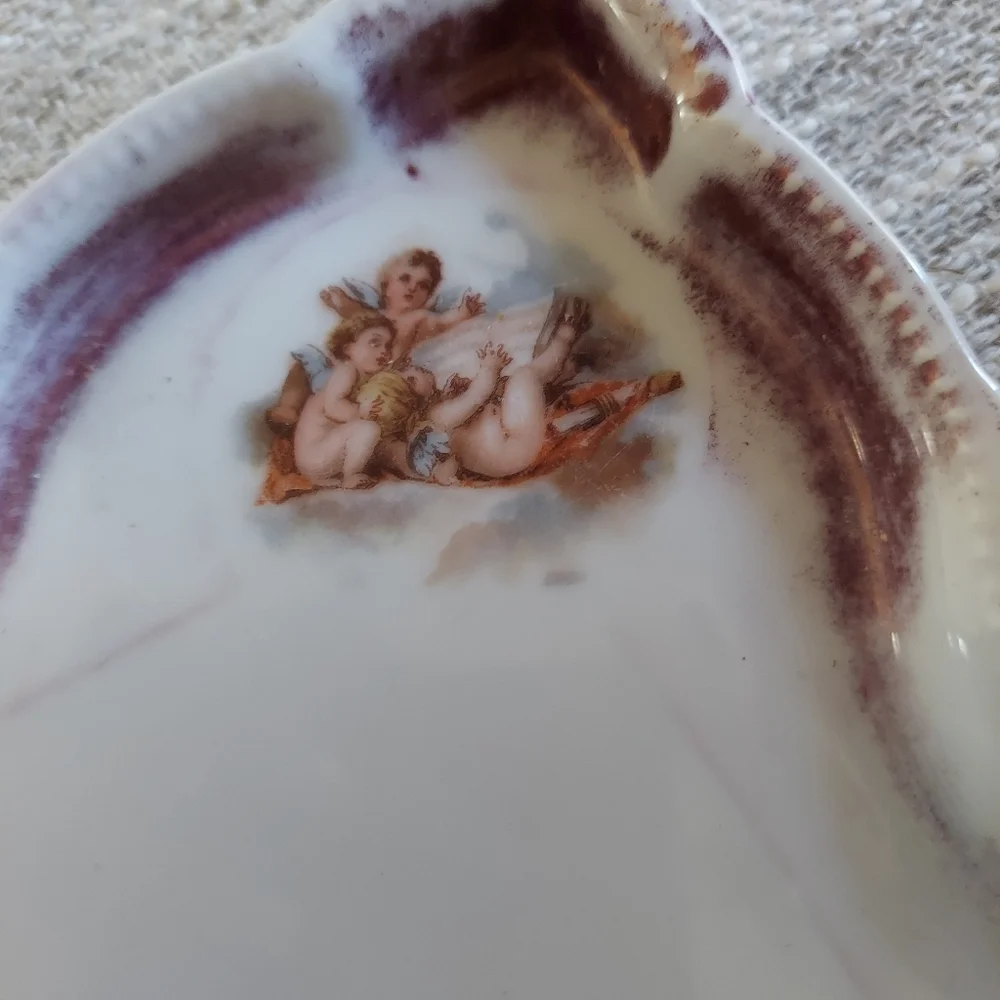 VICTORIA CARLSBAD OF AUSTRIA PORCELAIN PLATTER TRAY CHERUBIM EARLY 20TH CENTURY